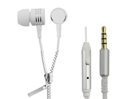 Sluchátka do uší - špunty s mikrofonem, Esperanza ZIPPER EH161W, bílá