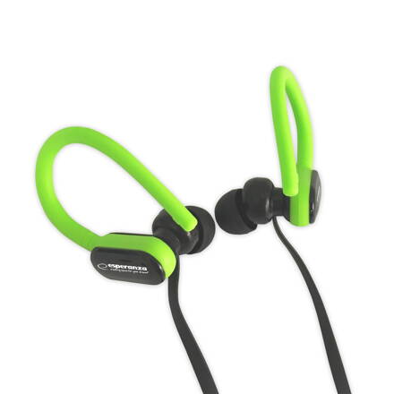 Sluchátka do uší - špunty s mikrofonem Esperanza EH197KG - černo-zelené
