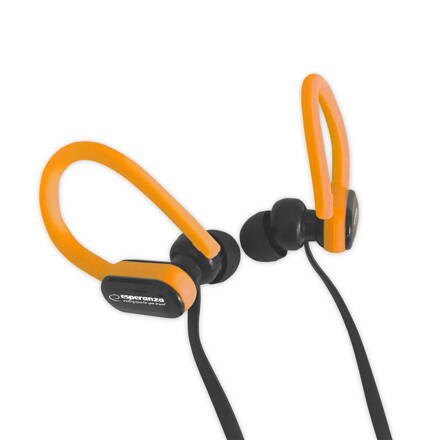 Sluchátka do uší - špunty s mikrofonem Esperanza EH197KO - černo-oranžové