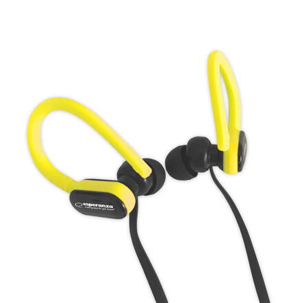 Sluchátka do uší - špunty s mikrofonem Esperanza EH197KY - černo-žluté