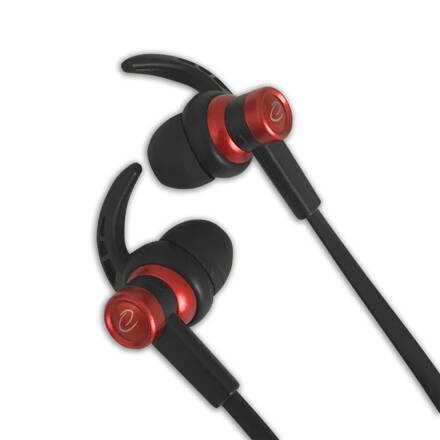 Sluchátka do uší - špunty s mikrofonem Esperanza EH201KR - černo-červená