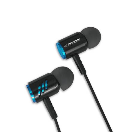 Sluchátka do uší - špunty s mikrofonem Esperanza EH207KB - černo-modrá - METAL