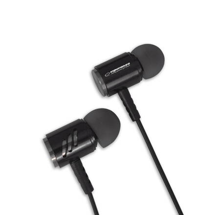 Sluchátka do uší - špunty s mikrofonem Esperanza EH207KS - černo-stříbrná - METAL