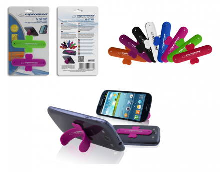 Silikonový stojánek pro mobilní telefon/notebook - Esperanza EMS110 STRAP - cena za 2ks 
