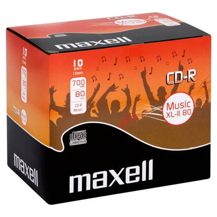 CD-R MAXELL MUSIC 700MB XL II JEWEL CASE - 10pack - cena za 10ks