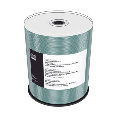 CD-R Mediarange 100cake Printable 700MB 52x MR203