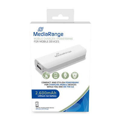 Power Bank Mediarange 2.600mAh Li-ion, 5V, 1x USB-A, MR745