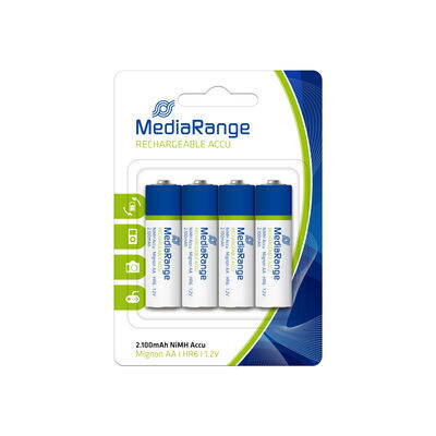 Nabíjecí baterie 2100mAh Mediarange AA 1,2V  MRBAT121 (cena za 4-pack)