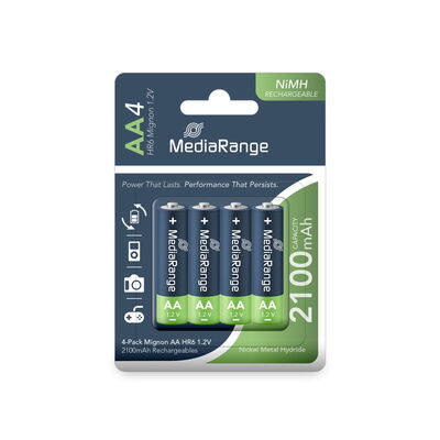 Nabíjecí baterie 2100mAh Mediarange AA 1,2V  MRBAT121 (cena za 4-pack)