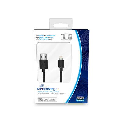 Kabel USB (2.0), USB A M- Apple Lightning M, 1m, černý, pro iPod/iPhone - Licencovaný - MRCS137