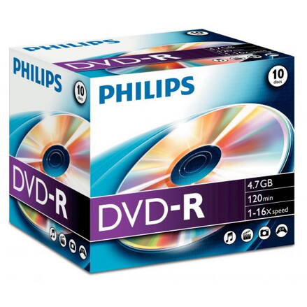 DVD-R Philips 4,7GB 16x jewel box 10ks