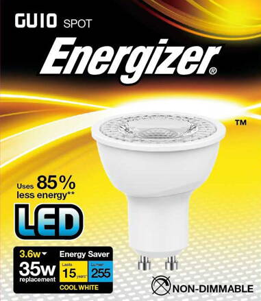 ENERGIZER LED ŽÁROVKA GU10 3,6W ( EQ 35W ) S8822, STUDENÁ BÍLÁ