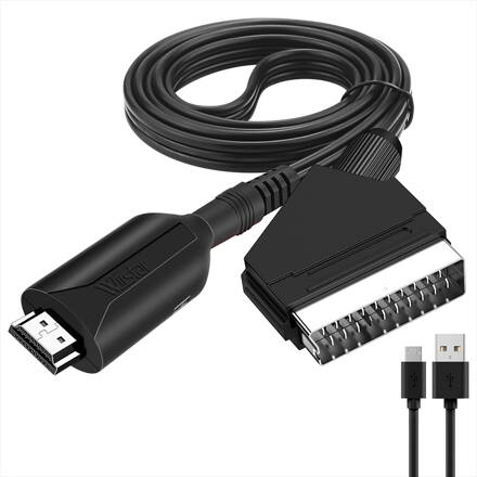 Kabel HDMI - SCART + napájecí micro USB kabel - 1m