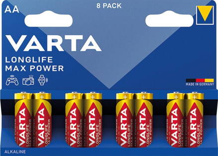 Baterie VARTA  LONGLIFE Max Power 1,5V LR06 AA alkalická - blister - cena za 8ks