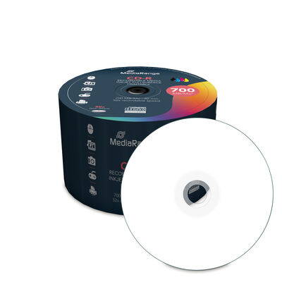 CD-R MEDIARANGE 700MB 52x Inkjet Fullsurface-Printable 50pck/bal MR208