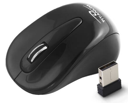 Bezdrátová optická myš Titanum TORPEDO TM104K 1000 DPI, 2.4GHz, USB, černá