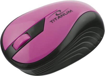 Bezdrátová optická myš Titanum RAINBOW TM114P 1000 DPI, 2.4GHz, USB, růžová