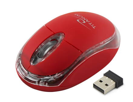 Bezdrátová optická myš Esperanza TM120R CONDOR 1000 DPI, 2.4GHz, USB, červená