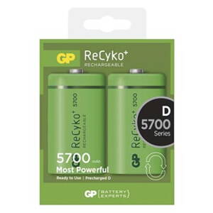 Baterie Ni-MH, HR20 (D) nabíjecí, 1.2V, 5700 mAh, GP, blistr, 2-pack, cena za 1 ks baterie