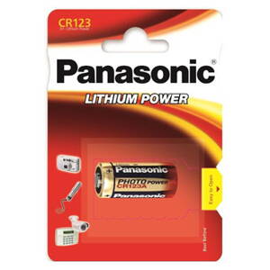 Baterie lithiová, CR123, 3V, Panasonic, blistr, 1-pack