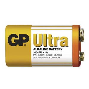 Baterie alkalická, R61, 9V, GP, fólie, 1-pack, ULTRA