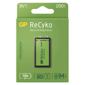 Nabíjecí baterie, 9V, 8.4V, 200 mAh, GP, papírová krabička, 1-pack, ReCyko