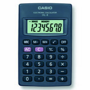 Casio Kalkulačka HL 4, černá, kapesní, osmimístná