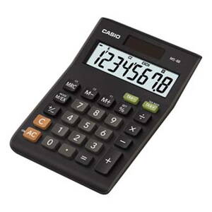 Casio Kalkulačka MS 8 B S, černá, stolní s výpočtem DPH, osmimístná