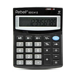 Rebell Kalkulačka RE-SDC412 BX, černá, stolní, dvanáctimístná