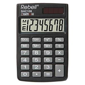 Rebell Kalkulačka RE-SHC108 BX, RE-SHC100N BX, černá, kapesní, osmimístná
