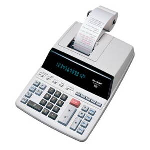 Sharp Kalkulačka EL-2607PGGYSE, bílá, stolní s tiskem, dvanáctimístná