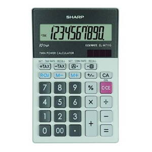 Sharp Kalkulačka EL-M711GGY, šedá, stolní, desetimístná