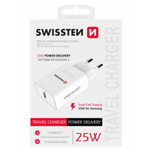 Síťový adaptér SWISSTEN 25W, 1 port, USB-C, PPS