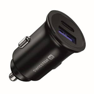 Adaptér do auta SWISSTEN 36W, 2 porty, USB-C, USB-A
