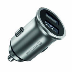 Adaptér do auta SWISSTEN 24W, 2 porty, USB-A