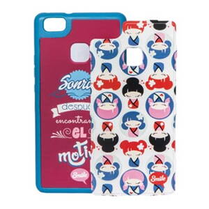Kryty na Huawei P9 Lite, růžové, TPU, PC, Dress Me Kawaii, 2v1, Smile