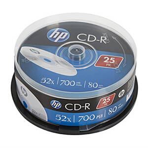 HP CD-R, CRE00015-3, 69311, 25-pack, 700MB, 52x, 80min., 12cm, bez možnosti potisku, cake box, Standard, pro archivaci dat