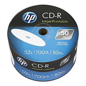 HP CD-R, CRE00070WIP-3, 69301, 50-pack, 700MB, 52x, 80min., 12cm, Printable, bulk, Standard, pro archivaci dat