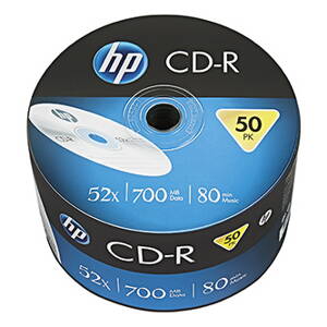 HP CD-R, CRE00070-3, 69300, 50-pack, 700MB, 52x, 80min., 12cm, bez možnosti potisku, bulk, Standard, pro archivaci dat