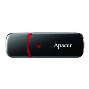 Apacer USB flash disk, USB 2.0, 16GB, AH333, černý, AP16GAH333B-1, USB A, s krytkou