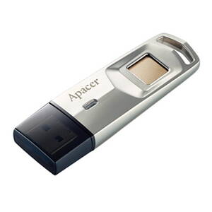 Apacer USB flash disk, USB 3.0 (3.2 Gen 1), 64GB, AH651, stříbrný, AP64GAH651S-1, USB A, s čteckou otisku prstu