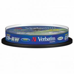 Verbatim CD-RW, 43480, DataLife PLUS, 10-pack, 700MB, Advanced Serl, 8-12x, 80min., 12cm, Scratch Resistant, bez možnosti potisku,