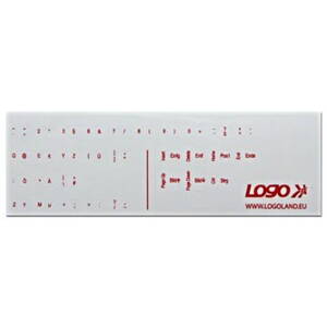 Přelepky LOGO na klávesnice, červené, německé, cena za 1 ks