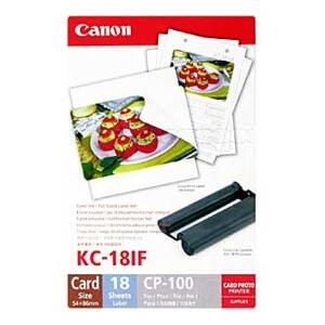 Etikety Canon Selphy CP XXX, bílá, 18, ks KC18IF, pro termosublimační tiskárny, 86x54mm, včetně napařovací folie