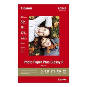 Canon Photo Paper Plus Glossy, foto papír, lesklý, bílý, A3+, 13x19", 275 g/m2, 20 ks, PP-201 A3+, inkoustový