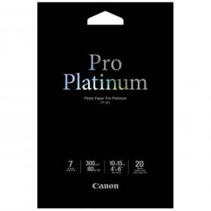 Canon Photo Paper Pro Platinum, foto papír, lesklý, bílý, 10x15cm, 4x6", 300 g/m2, 20 ks, PT-101 10x15cm, inkoustový