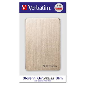 Externí pevný disk, Verbatim, 2,5", 1TB, StorenGo, USB 3.0, 53664, blistr, zlatá