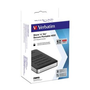 Verbatim externí pevný disk, Store N Go Secure Portable, 2.5", USB 3.0 (3.2 Gen 1), 1TB, 53401, černý, šifrovaný s numerickou kláv