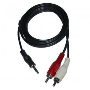 Kabel Jack (3,5mm) M- Cinch 2x M, 1.5m, černá