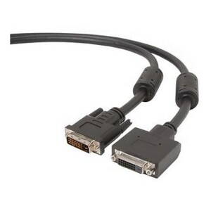 Kabel DVI (24+1) M- DVI (24+5) F, Dual link, 3m, černá, Logo